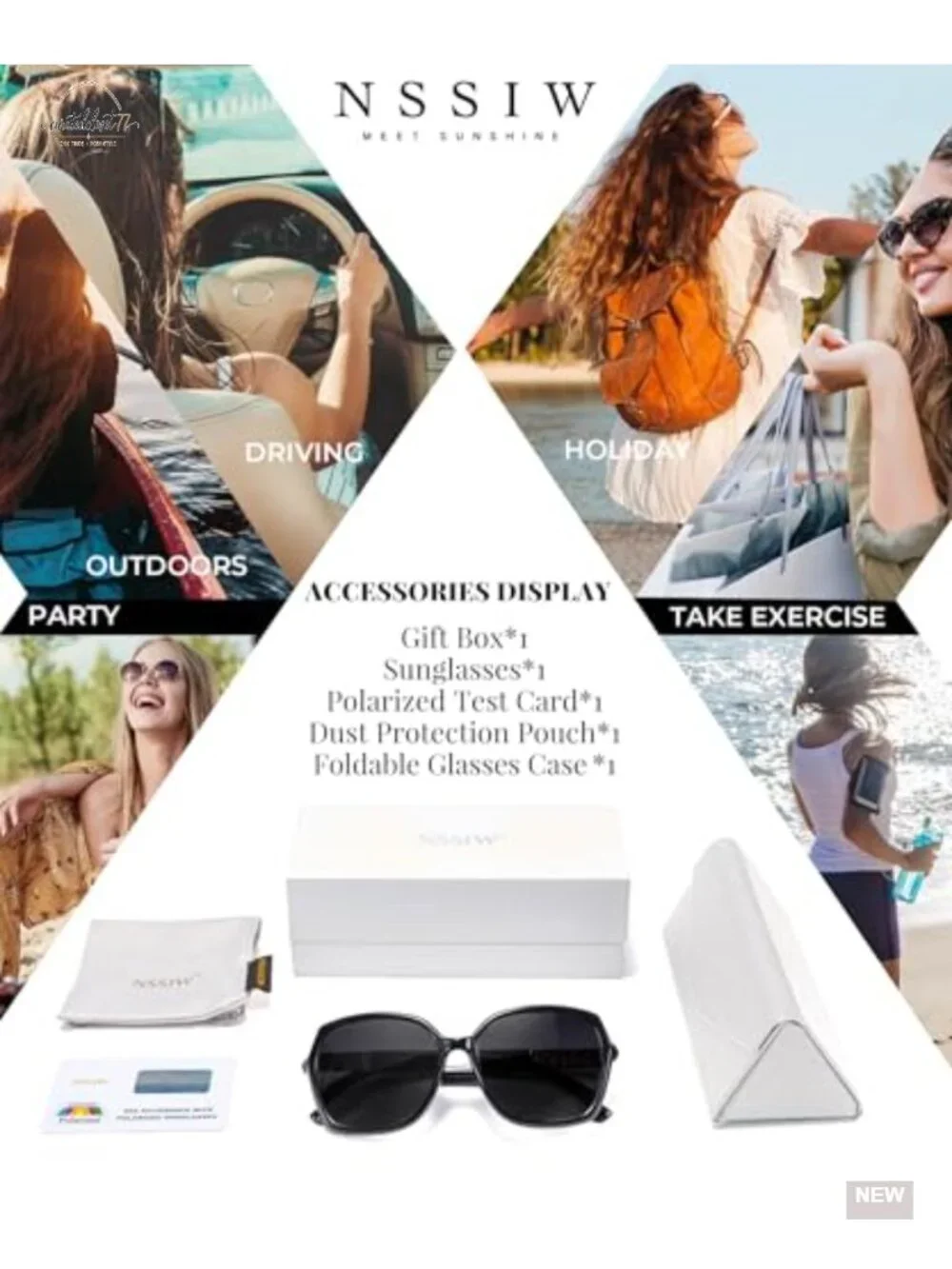 Polarized Sunglasses Women UV400 Protection Trendy Oversized Shades Gift